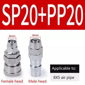 콤푸레샤 부품  공압 피팅 C 타입 고압 커플링 공기 압축기용 퀵 컴프레서 커넥터 8mm 호스 바브 에어 2 개