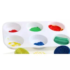 어린이 물감놀이 미술시간 6구 팔레트 아동 상상력 EQ 색감발달 아기 복지관 노인센터