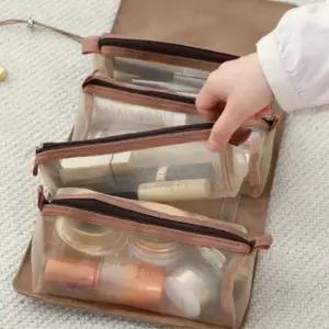 여자클러치 여행용 화장품 다용도 소품 분리 찍찍이 롤파우치