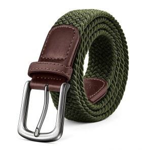 케미산트 남성 벨트 스트레치 우븐 땋은 선물 골프 캐주얼 청바지 드레스에 나일론 캔버스 1 3/8