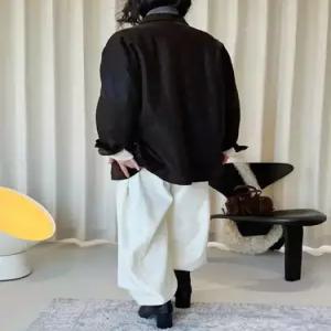 여성용 빈티지 가죽자켓 터틀넥 안감 데일룩 램스울 빅포켓 코트 모피 DAOL4