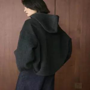 여친 모직 집업야구항공 데일룩 쇼트 대칭더블 후드 잠바 코트 DAOL4