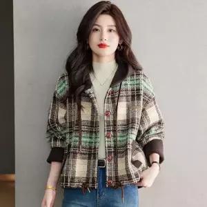 여사친 캐주얼 데일룩 후드 라이크 체크 잠바 집업야구항공 야구점퍼 코트 가을겨울 DAOL4