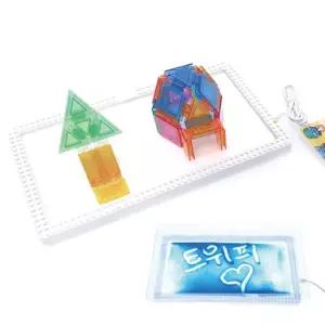 어린이 책상 불빛 들어오는 장난감 트레이 인지발달 학습교구 초등학교 미술놀이 색칠