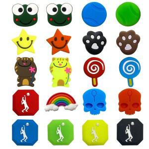 테니스 댐퍼 귀엽고 재미있는 20팩 모듬 라켓 진동 감쇠기 부드러운 실리콘 충격 흡수 흡수기