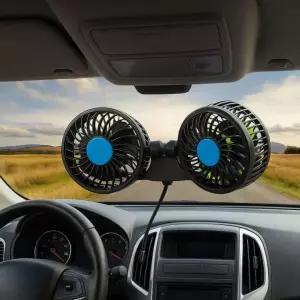 흡착식 차량용 환기 카팬 선풍기 12v 각도조절 트윈팬 품