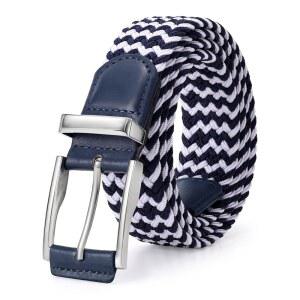 JASGOOD 남성용 신축성 있는 땋은 벨트 청바지 바지 1 3/8인치 캐주얼 남성 골프 벨트, 선물 상자