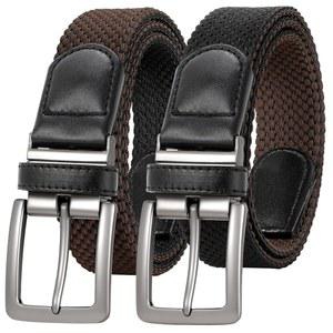 JASGOOD 스트레치 땋은 벨트 남성, 남성 골프 직조 웹 리버서블 캐주얼 청바지 바지