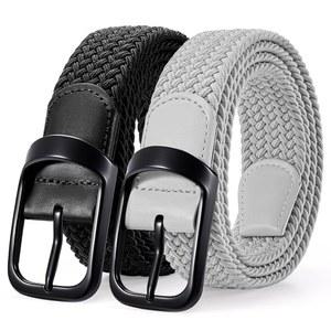 남성용 LEACOOLKEY 2팩 신축성 벨트 청바지 바지용 캐주얼 골프 1 3/8