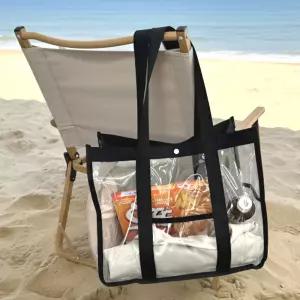 투명 비치백 물놀이가방 단추형 블랙