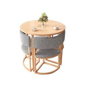 휴게실 사무실 상담실 원탁 그레이 라운지 테이블 4개 가죽의자 커피숍