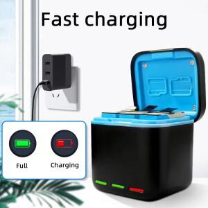 1800mAh 고속 충전기 배터리 Gopro 13용 검정색 3방향 C형 케이블 액션 카메라 악세서리 포함