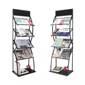 스틸 매거진랙 팜플랫거치대 책진열대 잡지 꽂이 4단