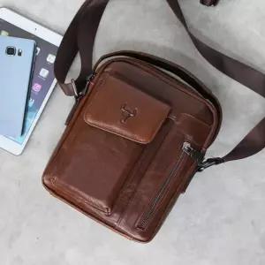 3016 소가죽 크로스백 남성가방 블루마운트