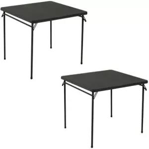 코스코 스퀘어 접이식 테이블 34인치 블랙 스틸 프레임 비닐