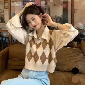 [SBD] 니트조끼 여성 아가일 니트 조끼