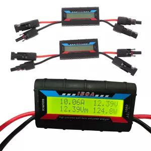 크랭크 라디오 등산 휴대용 재난 비상용  태양광 커넥터가있는 150A/200A 태양 에너지 테스터 전력계 RC 모