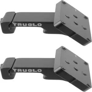 트루글로 양면 오프셋 범용 레드 닷 파이어암 조준기 마운트 교체 가능한 플레이트 검은색2팩으로 피카티니