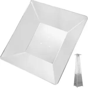 HQQ 실외 파티오 히터 히트 실드 사각 알루미늄 리플렉터 교체 4면 유리관 상단 부품 3개의 프리 드릴링 홀