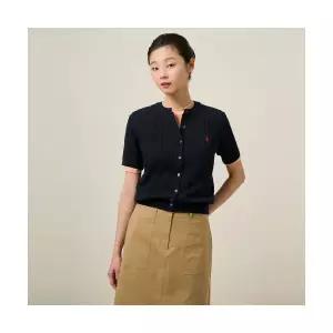 매장정품 빈폴 BEANPOLE LADIES [빈폴솔솔니트] 케이블 라운드넥 반소매 카디건 네이비 BF525AE02R 661069