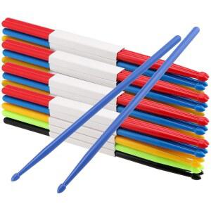 MUKCHAP 20쌍 5A 나일론 드럼 스틱, 5가지 색상의 미끄럼 방지 플라스틱 스틱 악기 타악기 연주