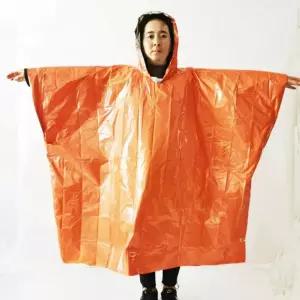 배낭여행 경량 은박 안전우의 방수보온 야외 양면우비