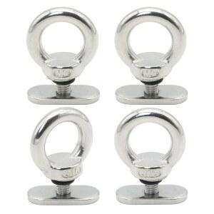 LEQMG 카약 트랙 마운트 타이 다운 아일렛 레일, 316 스테인리스 스틸, 카누, 보트, 로프 액세서리(4팩)