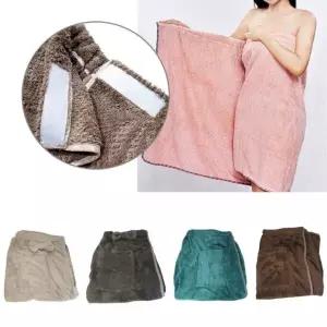 리본치마 샤워가운 흡수력이 좋은 파인애플 극세사원단 포근한 샤워 후 가운 수건겸용