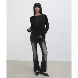 MILLIONCOR 7163 캣 브러쉬 흑청 스판 블랙 부츠컷 데님팬츠 2075548