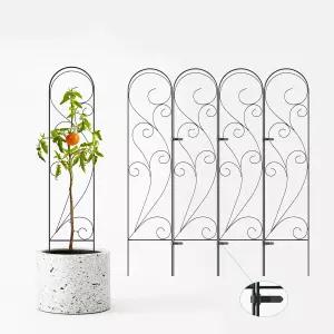 화분용 등산용 중마 4팩 36인치 금속 식물 트렐리스 실내외 울타리 지원 꽃과 채소용