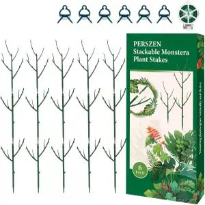 퍼센 15 팩 스태커블 식물 지지대 말뚝 실내외 등반용 가든 트렐리스 화분용 몬스테라 액세서리 줄기 스틱