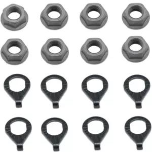 유카타 자전거 허브 너트 플랜지 액슬 휠 워셔 앞뒤 와셔 부품 3/8 블랙 16pcs