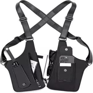 2026년 남성용 대형 더블 숄더 겨드랑이 가방 업그레이드된 방지 언더암 홀스터 빈티지 PU 가죽 은폐