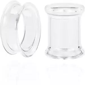 Atomhole 2PCS 유리 이어 게이지 더블 플레어 플러그 및 터널링 저자극 귀걸이 익스팬더로 신축성 있는