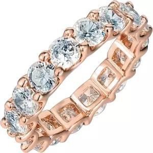 파보이 14K 골드 도금 큐빅 지르코니아 러브 링 - 여성용 4mm 스태커블