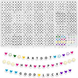 주얼리 제작 키트용 ARDOT 1400 PCS 레터 비즈 우정 팔찌용 28가지 스타일 알파벳 보관 케이스 포함 다양한