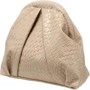 OYOANGLE 여성용 미니멀리스트 직조 가죽 클러치 지갑 텍스처 키스 락 주름 빈티지 이브닝 핸드백