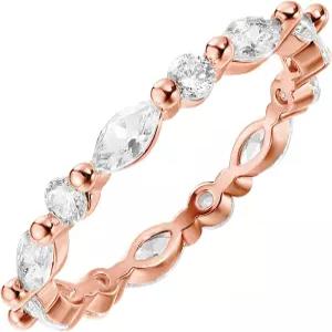 파보이 14K 금도금 반지 큐빅 지르코니아 러브 - 여성용 2.5mm 스태커블