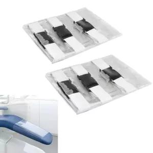 치과용 의자 발 시트 커버 발가락 2Pcs 슬리브 투명 방수 방진 용품 미용실18.8 W x 17.1 L 클리닉용 탄성