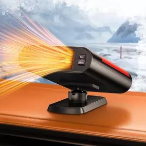 DICMKY 차량용 히터 난방 및 냉방 팬에 12V 휴대용 플러그 자동차 소형 디프로스터 윈드실드 윈도우 360