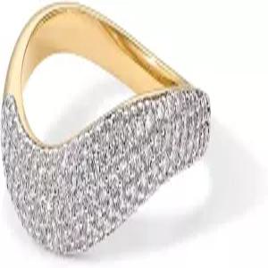 파보이 14K 골드 도금 웨이브 큐빅 지르코니아 스태커블 여성용 반지 트위스트 CZ 밴드 섬세한 영원