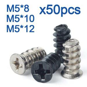 50 개/몫 KB 컴퓨터 PC 케이스 냉각 팬 마운트 나사 열 분산 해결사 M5 * 8mm 10mm 12mm