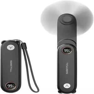 LED 디스플레이가 있는 스위트풀 휴대용 미니 선풍기 3-in-1 개인용 접이식 USB 충전식 및 여행용 손전등
