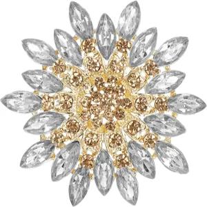 화려한 라인스톤 크리스탈 해바라기 브로치 핀 빈티지 우아한 크리에이티브 클래식 웨딩 패션 여성 드레스