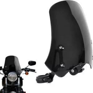 다이나 언 883 소프트테일 스포츠스터 스트리트 밥 윈드실드 스크린 유니버설 블랙용 브래킷 더블 버블