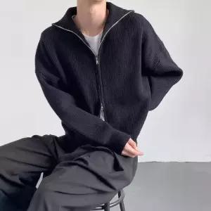 겨울 트렌디 카디건 스웨터 도톰하고 폴라 남성니트 집업 따뜻한 아이템 터틀넥 HT4