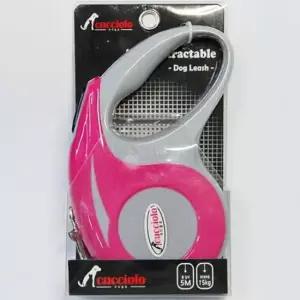 [반려] 애완동물 산책 외출 핑크 자동줄 강아지 리드줄 5M