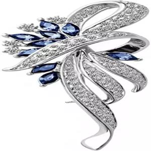 메르디아 여성 소녀 크리스탈 브로치 팬시 빈티지 스타일 플라워 핀 제작 블루/퍼플 패션 및 주얼리