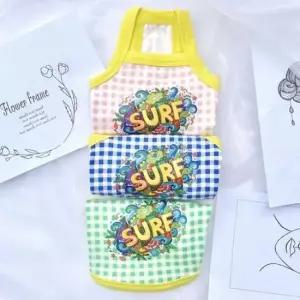 [반려] 서프 티셔츠 1P 나시 강아지 반려견 크롭티 여름 2XL