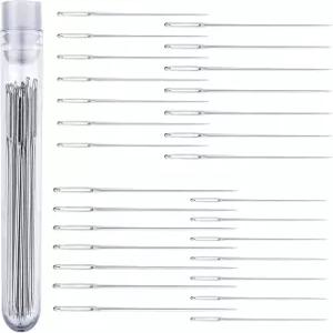 손 바느질용 빅 자수 바늘 - 저장 튜브에 담긴 28개의 대형 4가지 크기 세트